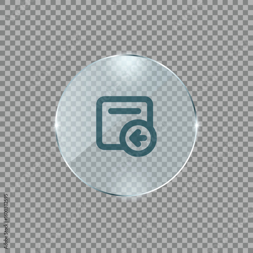 Payment Wallet Icon with Coin on Metallic Circular Button, Transparent Vector Background
