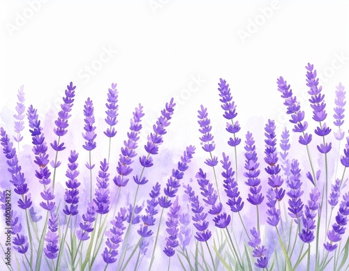 Close-up of vibrant purple lavender flowers blooming in a summer garden, set against a soft, natural background
