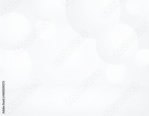 Abstract white background with 3D paper circle elements and subtle grey shadow decoration, ideal for modern business web design