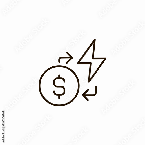 energy cost exchange icon sign vector