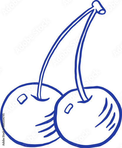 Hand draw cherry vector illustration. Doodle style.