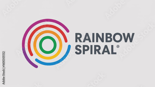 Rainbow spiral logo design colorful graphic design