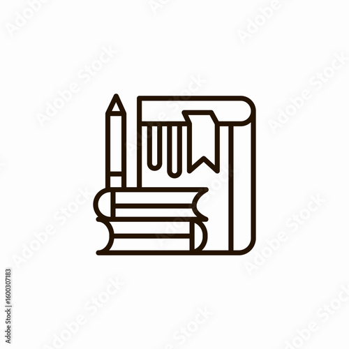 stack books bookmark icon sign vector