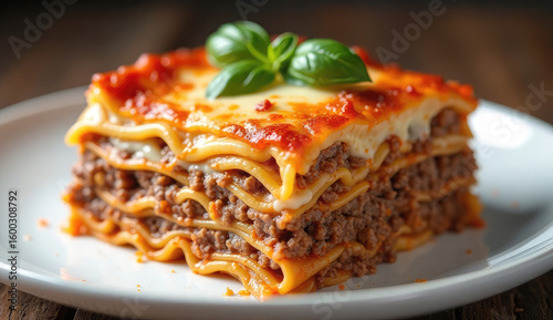 Delicious Lasagna Slice Ready to Eat