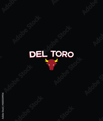 Bold “DEL TORO” logo with a strong bull symbol, ideal for restaurants, steakhouses, farms, and powerful branding concepts.
