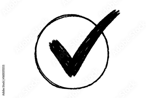 Hand drawn checkmark symbol illustration