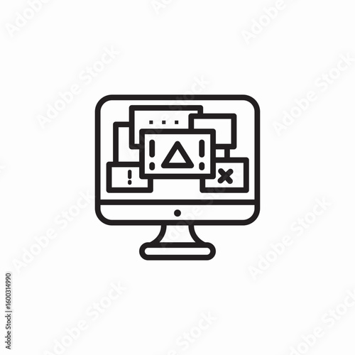 computer error display icon sign vector