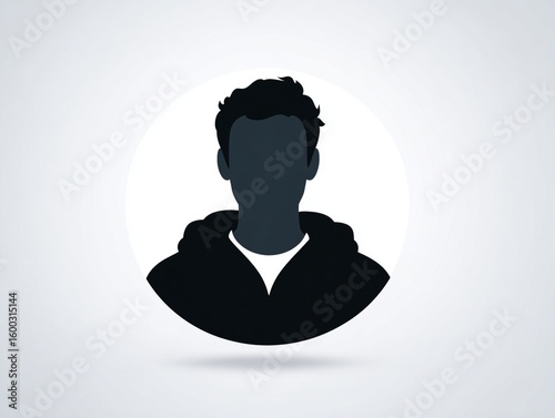 Male User Silhouette Icon for Profile or Avatar