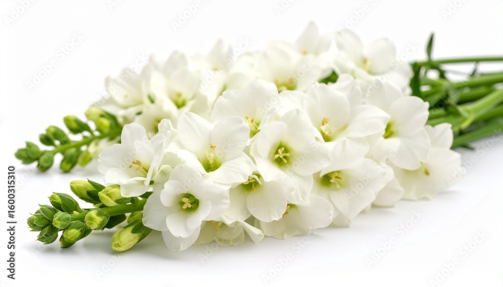 Fototapeta premium white spring flowers on white