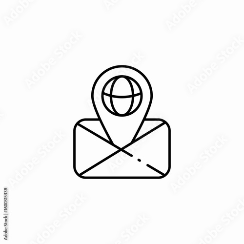 email location globe icon sign vector