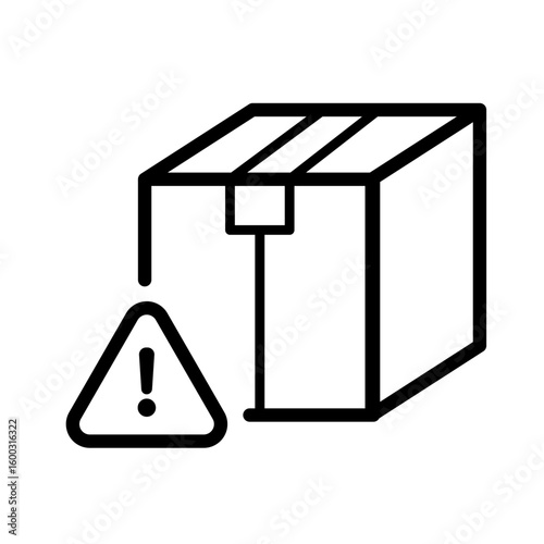 Package warning - delivery problem - vector icon