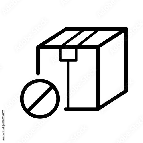 No package delivery - unavailable service - vector icon