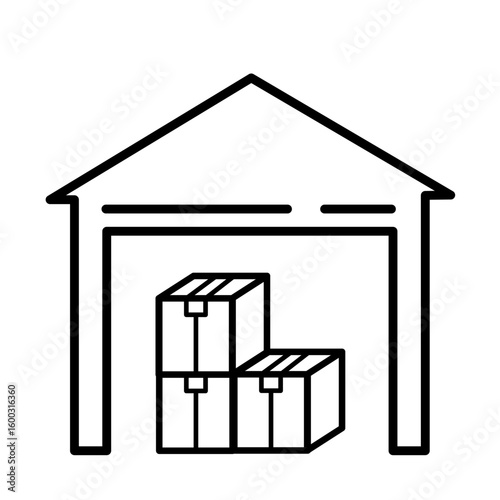Warehouse and storage building - vector  icon