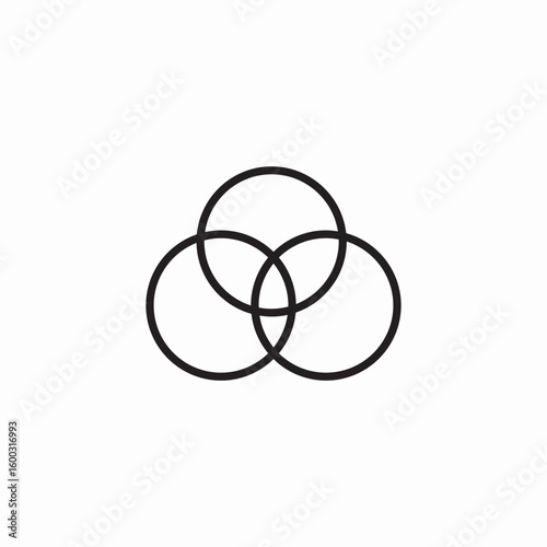 overlapping circles intersection icon sign vector