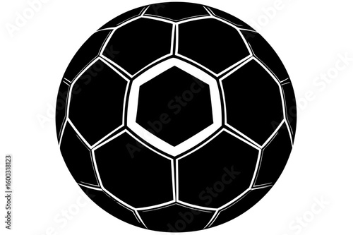Black and white leather soccer ball isolated on a white background, ready for play