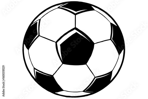 Isolated leather soccer ball for game and sport play on a white background