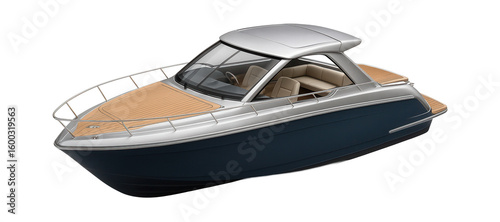 Convertible yacht with a retractable hardtop and open-plan layout