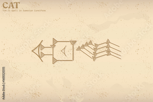 Cuneiform symbol for “Cat” from ancient Sumer — mystic and minimalist feline tribute.