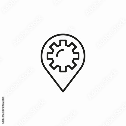 settings location pin icon sign vector