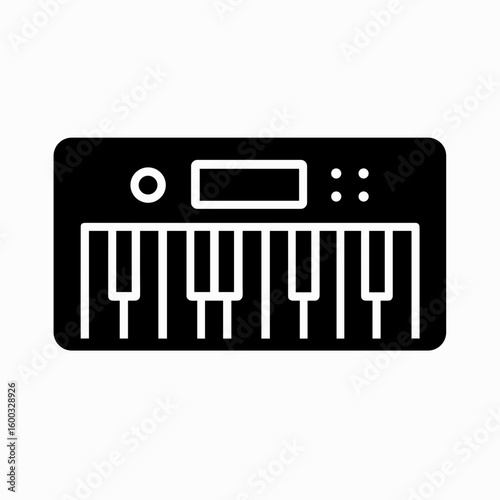 Digital Piano Icon Representing Modern Keyboard and Performance (Filled)