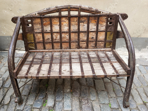 wooden vintage medieval forged chair sofa ancient