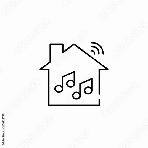 music playing house studio icon sign vector
