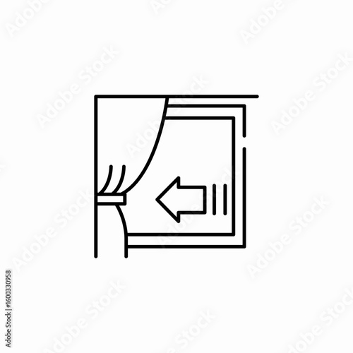 window curtain control icon sign vector