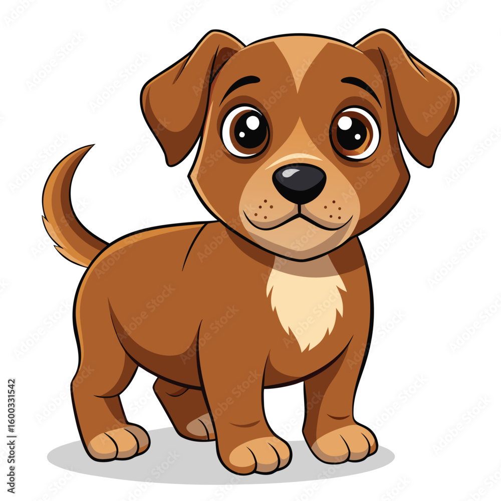 Fototapeta premium A delightful curious puppy with a curious sniff, isolated on a white background, exploring its surroundings with innocence.