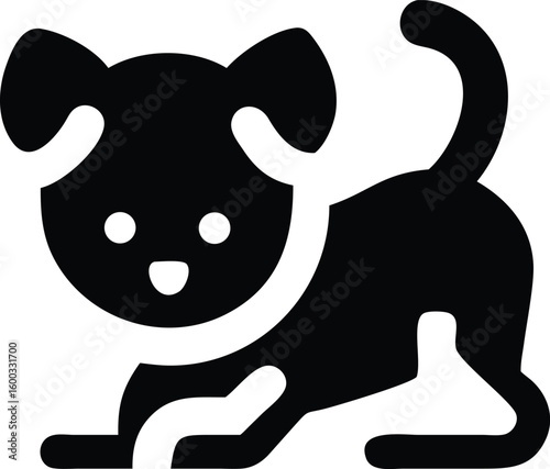 A charming curious puppy captured mid-play with a playful nip, on a plain white background, radiating innocence and joy.