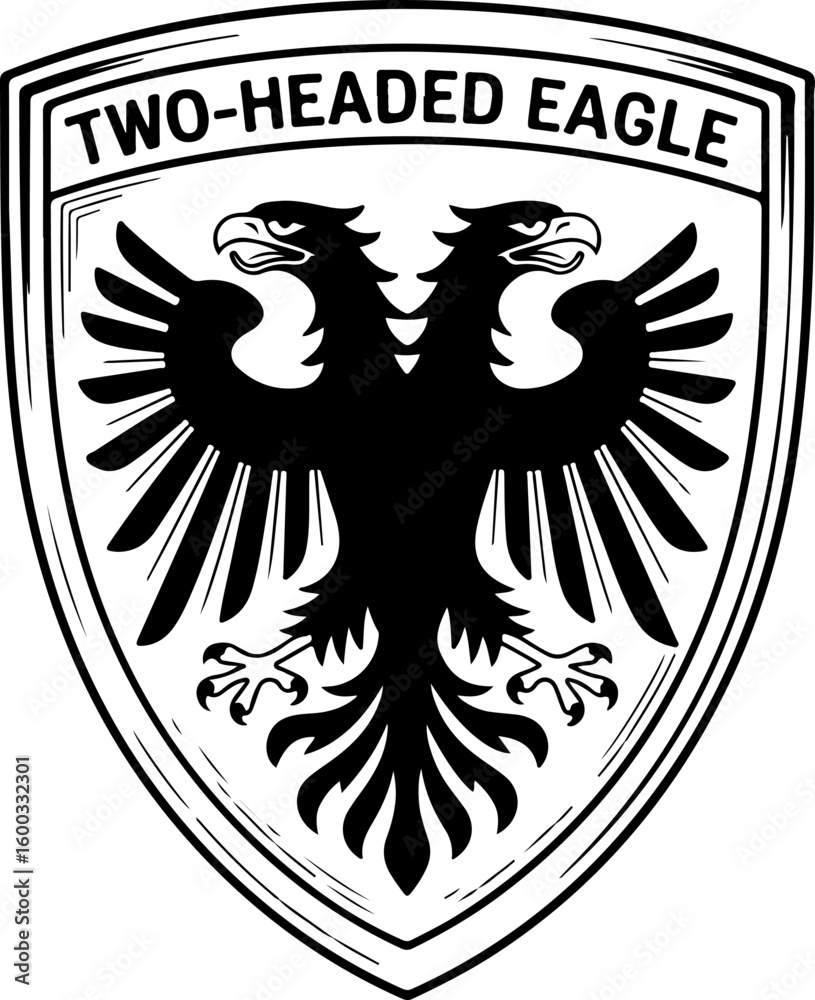 Fototapeta premium Eagle Logo with Shield Vector – Powerful Emblem Design for Security & Prestige