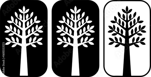 Elm Tree Silhouette Vector – Black on White Background


