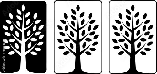 Elm Tree Silhouette Vector – Black on White Background

