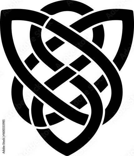 Celtic National Ornament with Crossed Ribbon Shield – Vector Illustration

