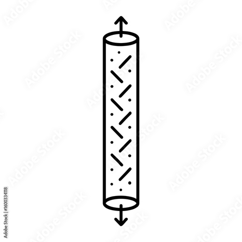 Rainstick Icon Representing Soothing Rain Sounds and Meditation (Outline)
