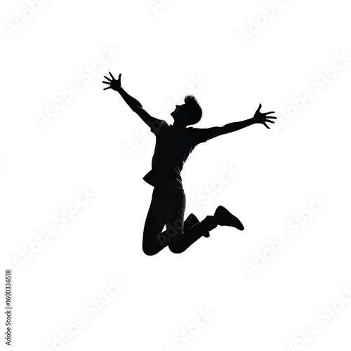 silhouette of a young man jumping