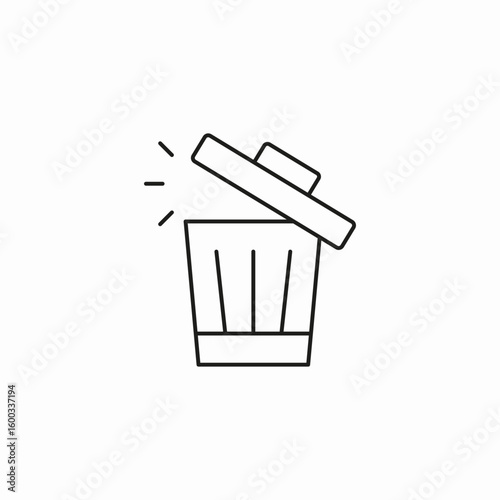 open trash can icon sign vector