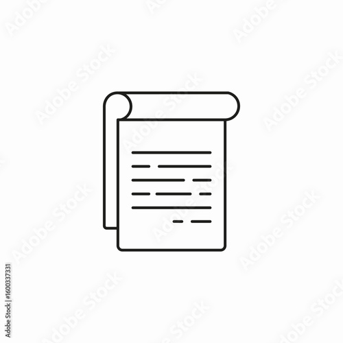 rolled document scroll icon sign vector