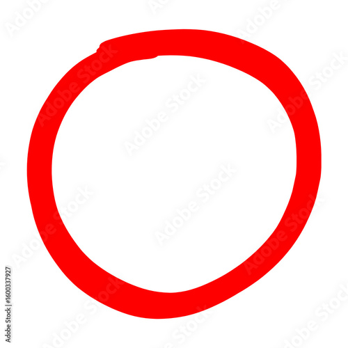 Free Download Hand drawn red marker circle isolated on a transparent background. Thick brush stroke round shape. - GFXLoad