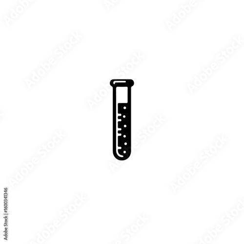 A simple illustration of a test tube filled with liquid and small bubbles