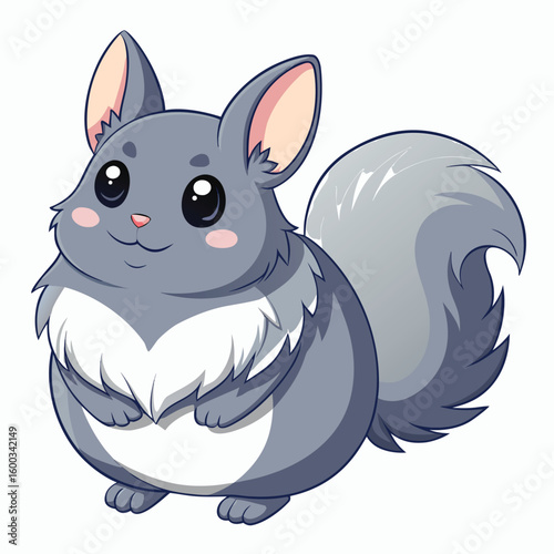 A playful fluffy chinchilla, captured in a delightful rolling pose, showcasing its agility and charming personality.