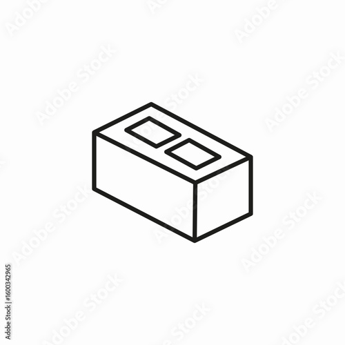 concrete block unit icon sign vector