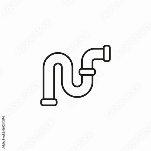 curved plumbing pipe icon sign vector
