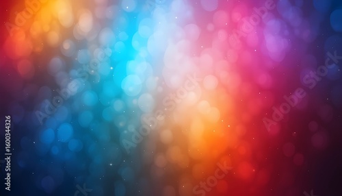 Color gradients, blur effects, neon lights