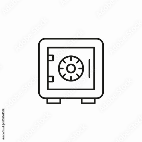 secure safe box icon sign vector
