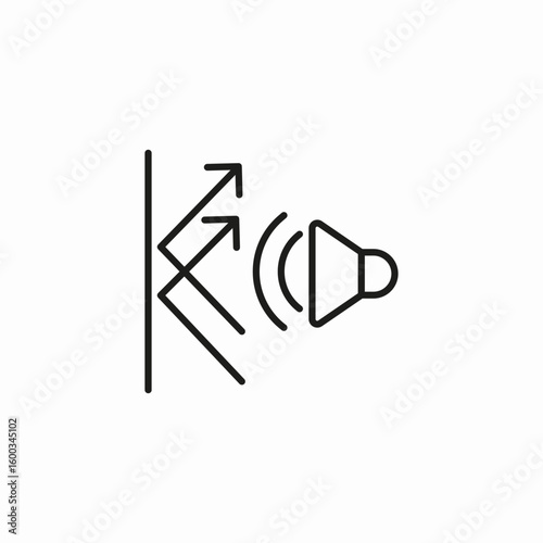 sound wave reflection icon sign vector