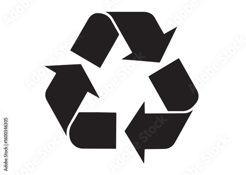 recycle logo silhouette vector, recycle logo icon vector design, waste disposal vector icons silhouette illustration, trash bin recycling logo silhouettes vector on a white background