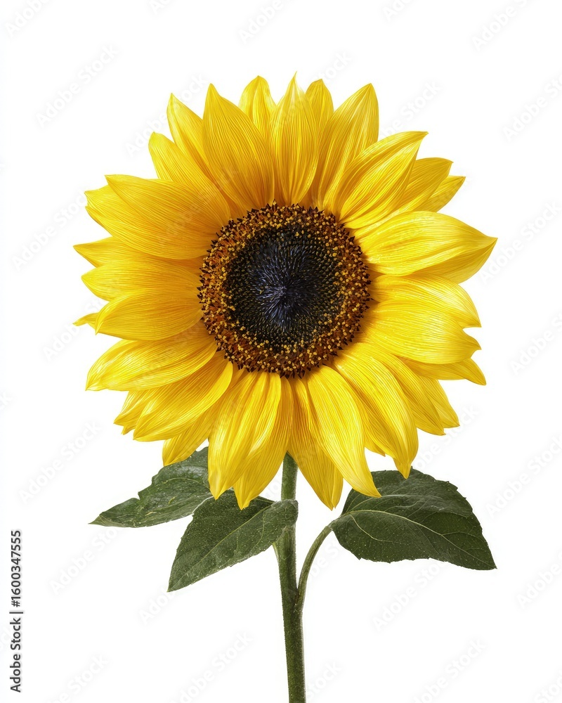 Obraz premium Single Yellow Sunflower With Dark Center