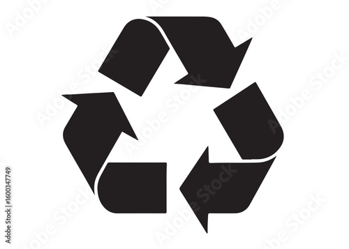recycle logo silhouette vector, recycle logo icon vector design, waste disposal vector icons silhouette illustration, trash bin recycling logo silhouettes vector on a white background