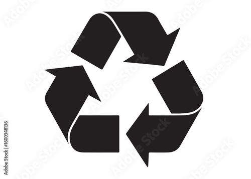 recycle logo silhouette vector, recycle logo icon vector design, waste disposal vector icons silhouette illustration, trash bin recycling logo silhouettes vector on a white background