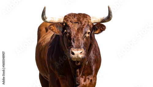 Brown bull portrait, front view